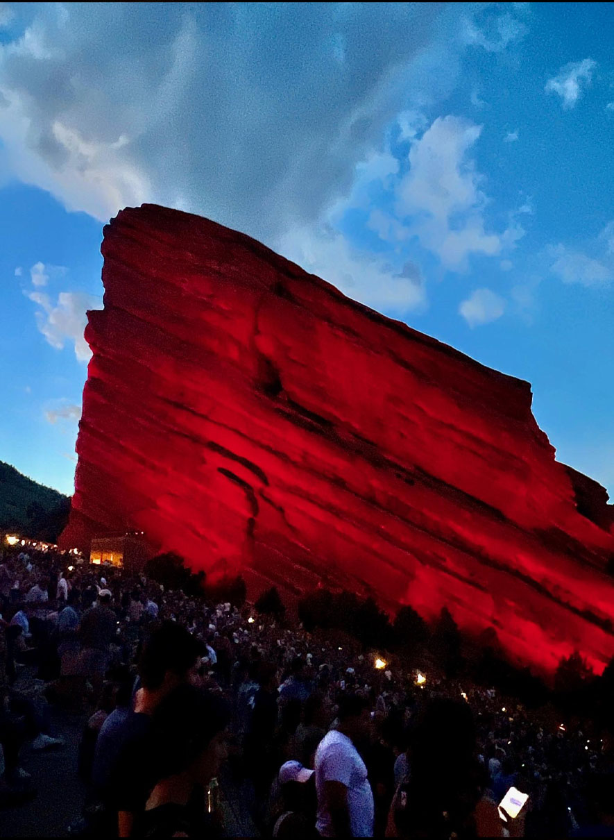 red rocks concert at night in morrison colorado
